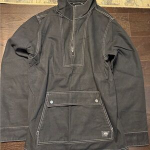 vans black quarter zip canvas jacket
